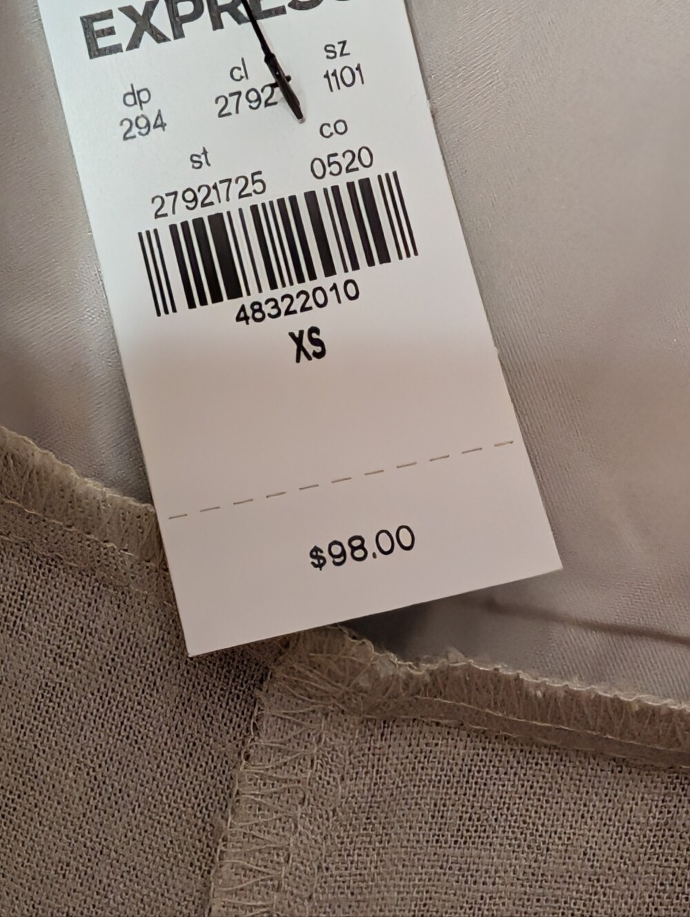 Express Linen Wide Leg Jumpsuit Square Neck Quiet Luxury Minimalist Neutrals XS - Picture 4 of 8